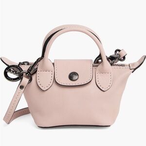 Longchamp Le Pliage Leather Top Handle Crossbody Bag
